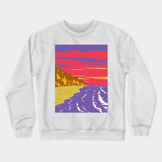 El Capitan State Beach on Gaviota Coast in Santa Barbara California WPA Poster Art Crewneck Sweatshirt by retrovectors